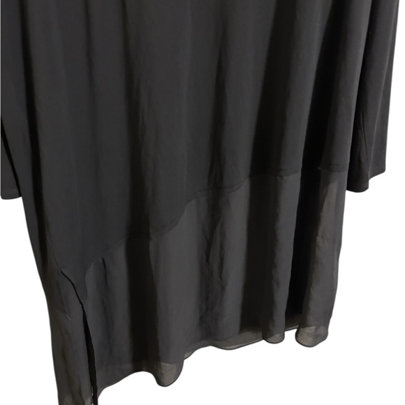 Eileen Fisher Gray Silk Asymmetrical Top Large - Picture 4 of 6